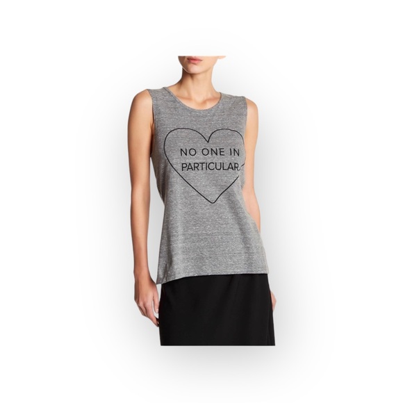 new հթ ♥︎ Lovers + Friends No One Particular Graphic Tank Top ♥︎ Sweatshirt Grey - Picture 11 of 16